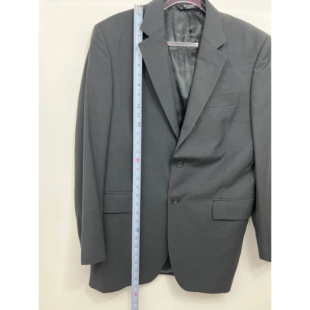 Jos A Bank Suit Coat Sport Coat Dark Gray 100% Wool Mens 39R‎